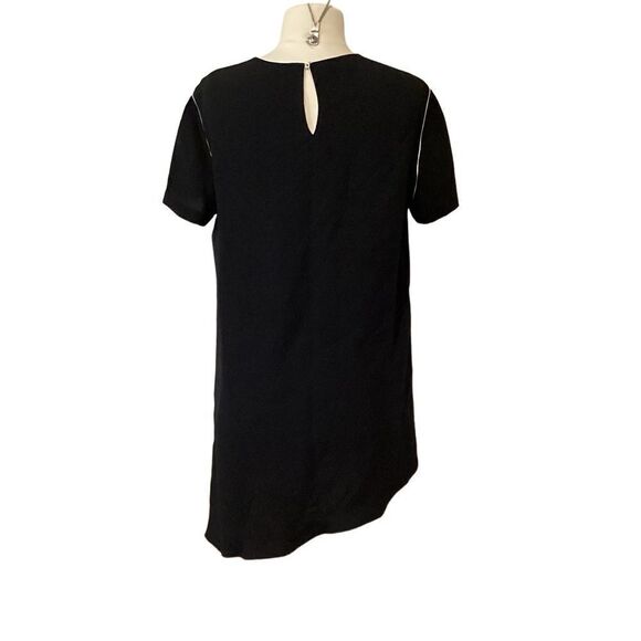 Lafayette 148 New York Silk Black Long Tunic Asymmetrical Sz M Medium - Picture 2 of 11